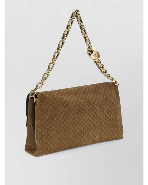Gucci Natural Na Suede Leather Shoulder Bag