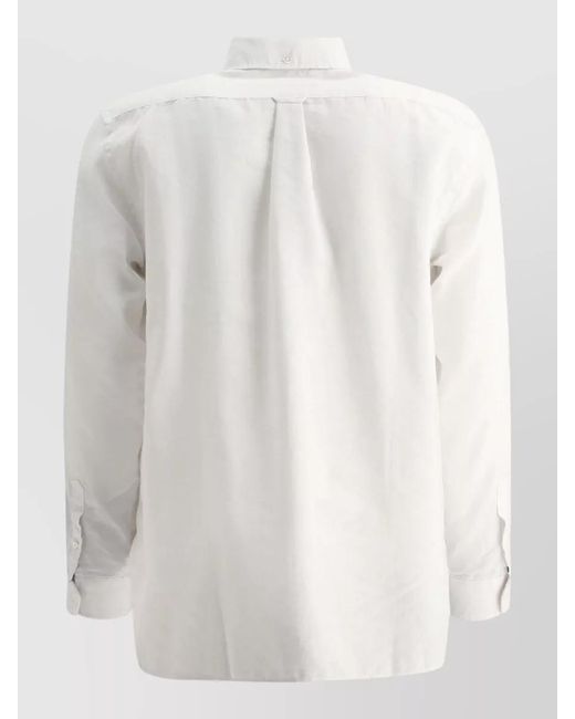 Beams Plus White Linen Casual Shirt for men