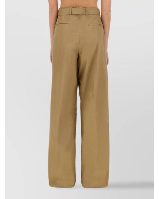 Dries Van Noten Natural Cotton Belted Wide-Leg Trousers