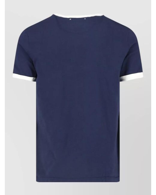 Golden Goose Deluxe Brand Blue Short Sleeves Crew Neck Graphic Print Shirt for men