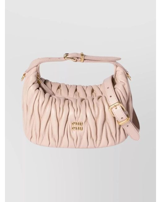 Miu Miu Pink Quilted Nappa Leather Tote Bag