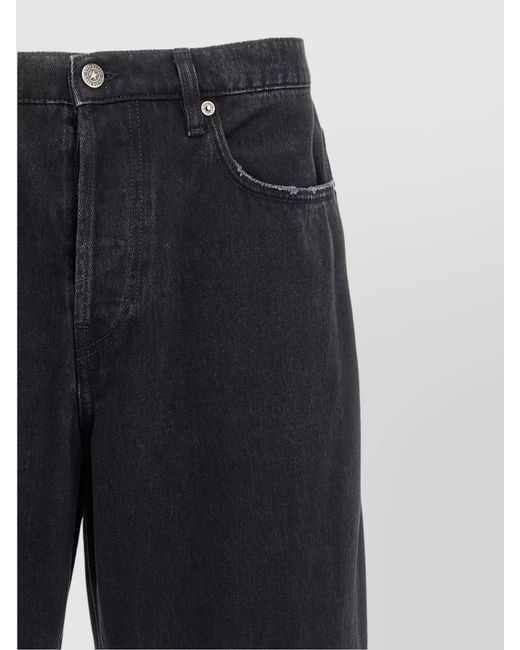 Golden Goose Deluxe Brand Blue Denim Trousers With Belt Loops And Contrast Stitching for men