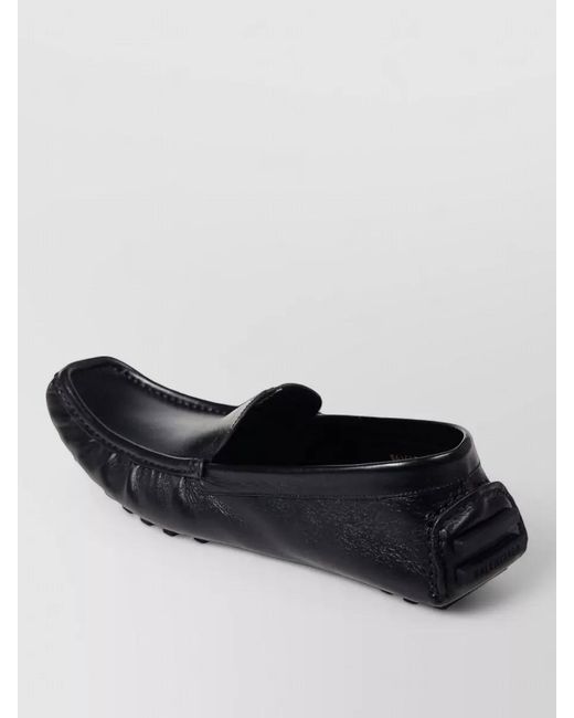 Balenciaga Black Round Toe Lace Loafers Silk Nylon for men
