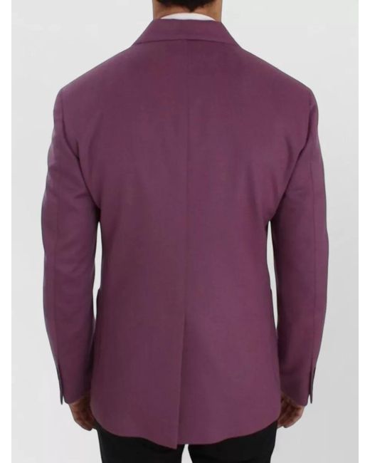 Dolce & Gabbana Purple Cashmere Silk Slim-Fit Blazer for men