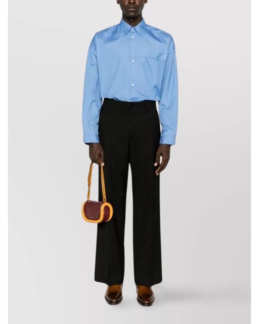 Marni Black Virgin Wool Straight-Leg Trousers for men