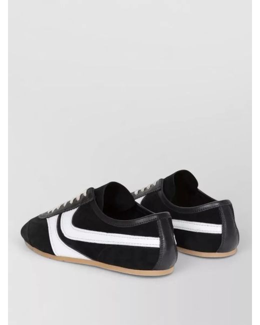 Dries Van Noten Black Leather Low-Top Sneakers for men