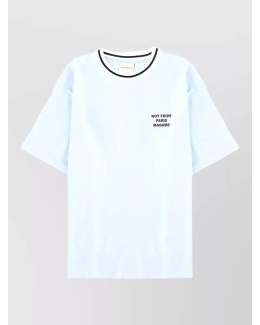 Drole de Monsieur White Relaxed-Fit T-Shirt for men