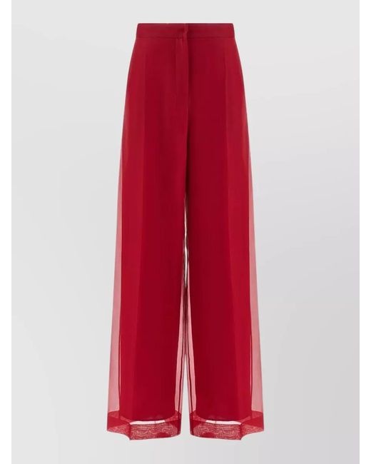Max Mara Red Mxeolivi High Waist Wide Leg Trousers