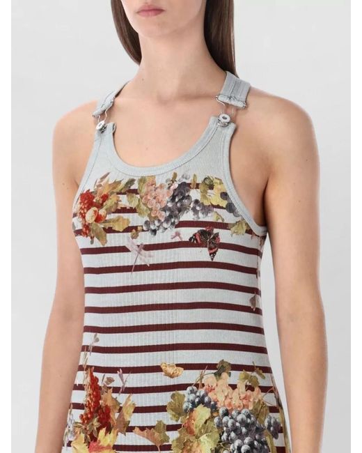 Jean Paul Gaultier White Cotton Ribbed Slim-Fit Tank Maxi Dress