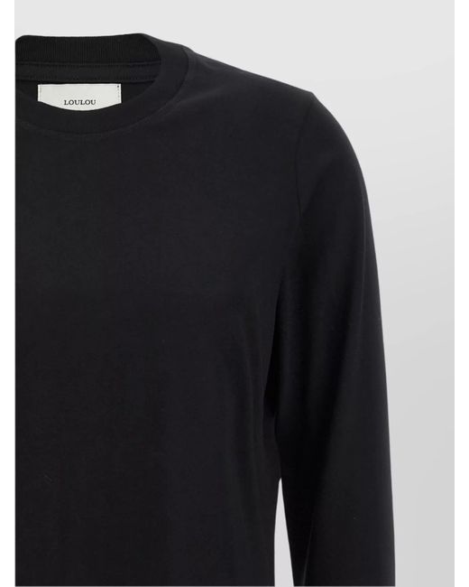 Loulou de Saison Blue Cotton Cropped Long-Sleeve T-Shirt