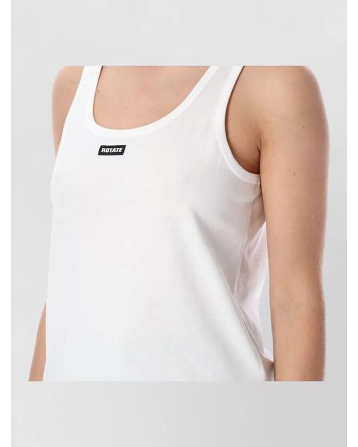 ROTATE BIRGER CHRISTENSEN White Organic Cotton Logo Tank Top