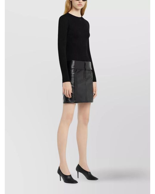 Courreges Black Vinyl Mini Skirt