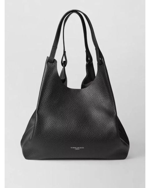 Gianni Chiarini Black Leather Tote Bag