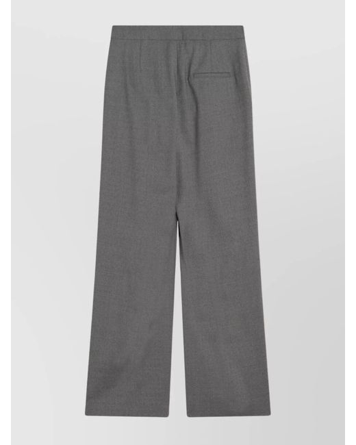 Loulou de Saison Gray Wide-Leg Wool Trousers