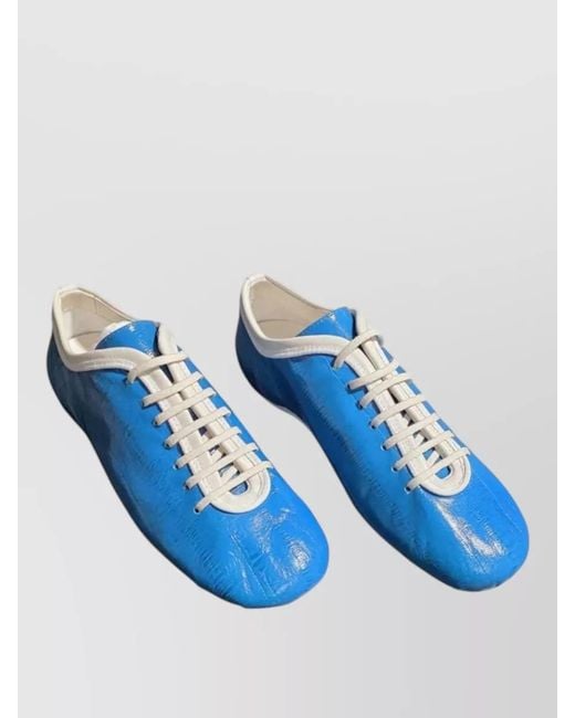 Dries Van Noten Blue Leather Low-Top Sneakers