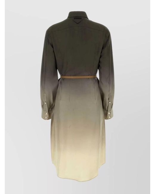 Prada Natural Silk Twill Shirt Dress