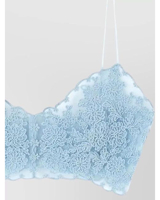 Ermanno Scervino Blue Lace Top Adjustable Straps