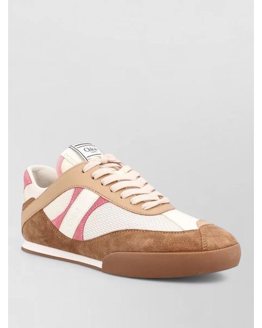 Chloé Pink Mesh Low-Top Sneakers