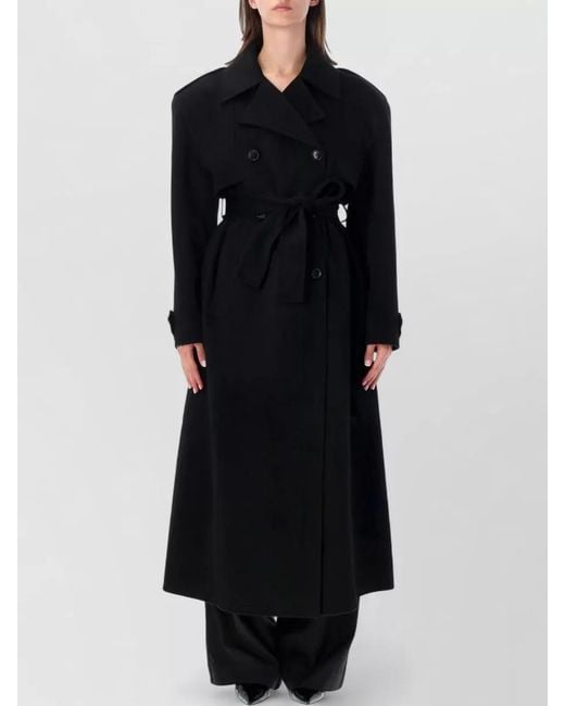 Frankie Shop Black Nikola Padded Trench Coat Tailored Fit