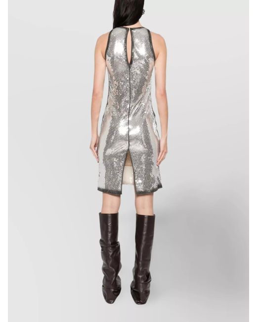 The Attico White Sequin-Embellished Sleeveless Mini Dress