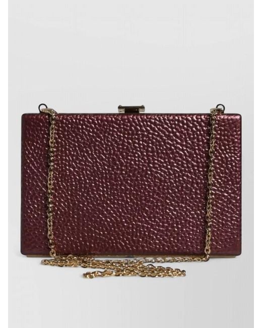 Dolce & Gabbana Purple Leather Clutch Mini Bag Evening Crossbody
