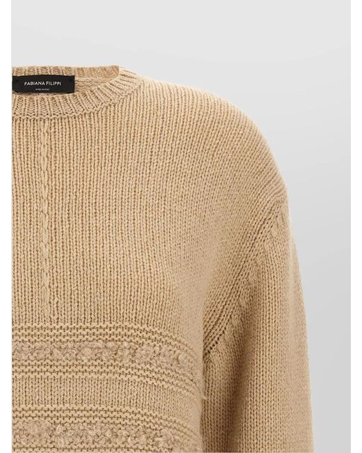 Fabiana Filippi Natural Camel Hair Bouclé Insert Jumper