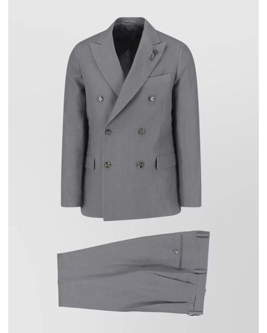 Lardini Gray Linen Suit for men