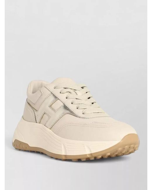 Hogan Natural Leather Low-Top Sneakers