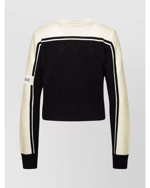 Palm Angels Black Wool Ribbed Zip Cardigan