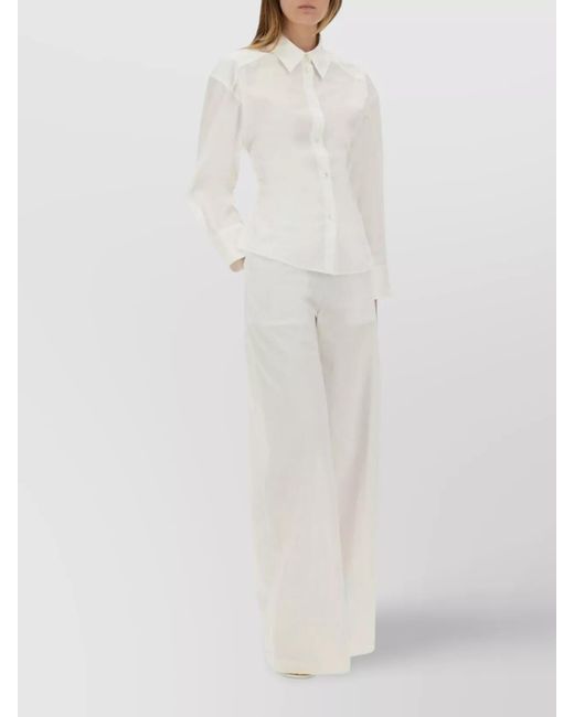Moschino White Wide-Leg Trousers