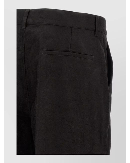 Rick Owens Black Pleated Front Tailored Pants With Back Pockets for men