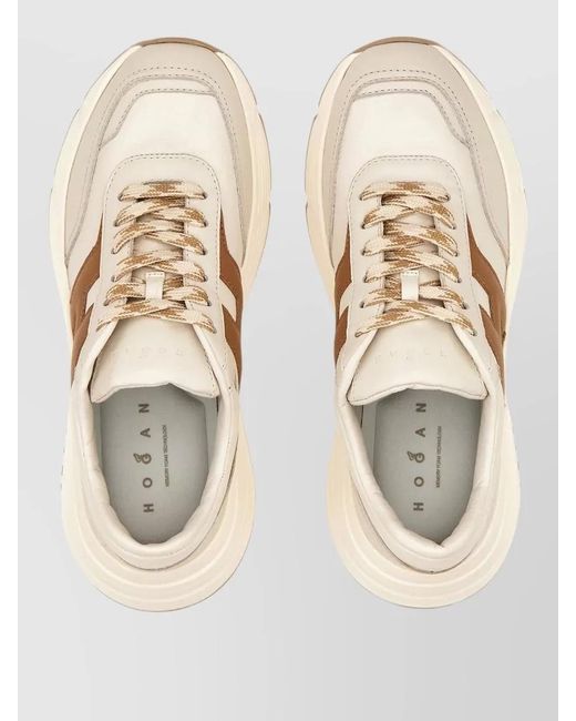 Hogan Natural Leather Low-Top Sneakers