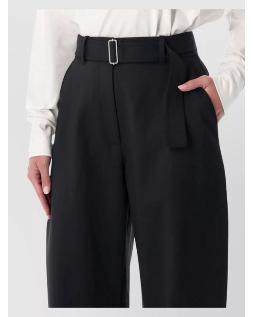 Studio Nicholson Blue Belted Wide-Leg Trousers