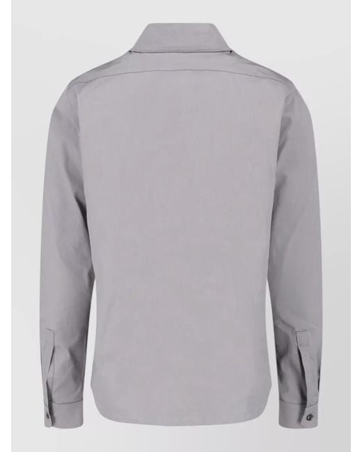 Rick Owens Gray Casual Jacket Buttoned Cuffs Front Flap Pockets for men