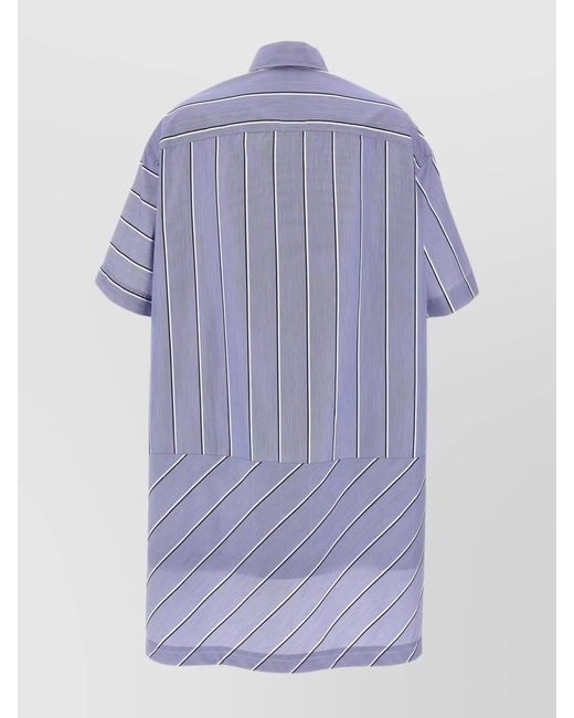 J.W. Anderson Purple Oversized High-Low Cotton Shirt Dress