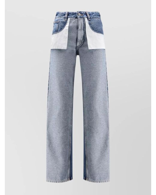 MM6 by Maison Martin Margiela Blue Straight Leg Jeans Reverse Pockets