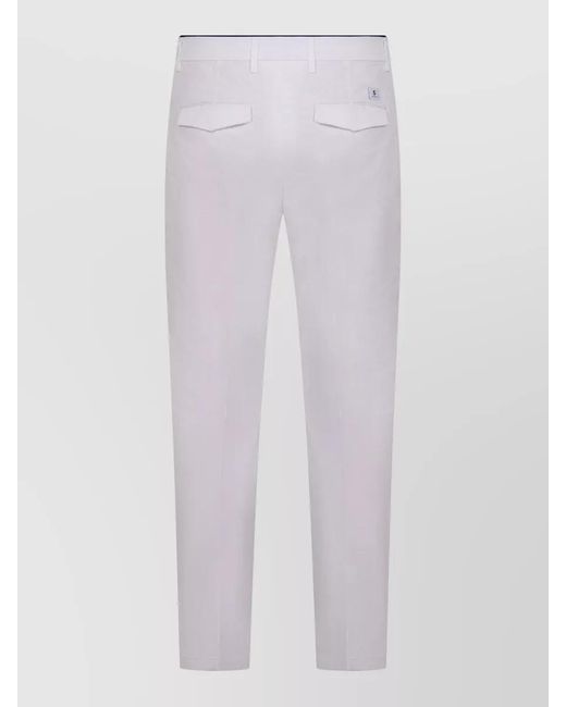 Department 5 White Slim Fit Chinos Belt Loops Pleats for men