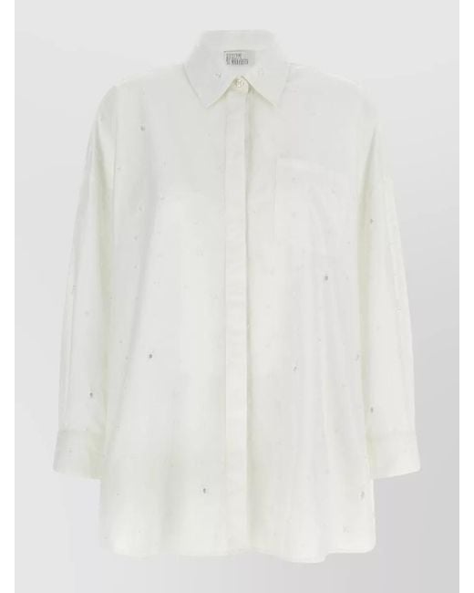 GIUSEPPE DI MORABITO White Crystal-Embellished Cotton Shirt