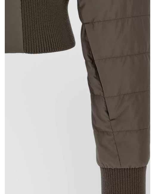 Rick Owens Gray Moncler Cropped Down Jacket High Collar