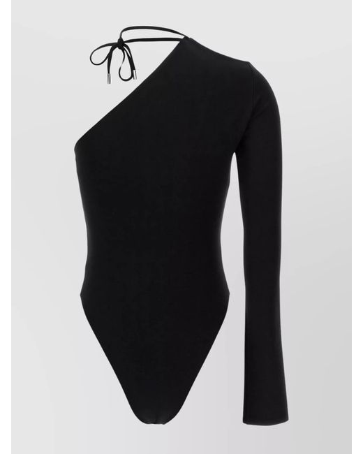 David Koma Blue Asymmetric Bodysuit