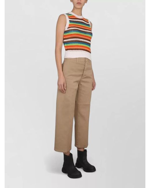 Department 5 Orange Striped Wool Tank Top