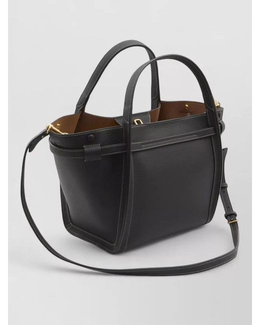 Tod's Black Small Leather Tote Bag Shoulder Strap