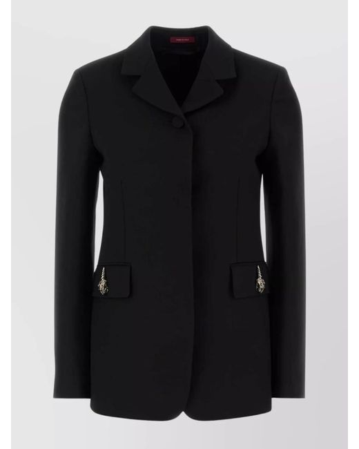 Gucci Black Cady Blazer Silk