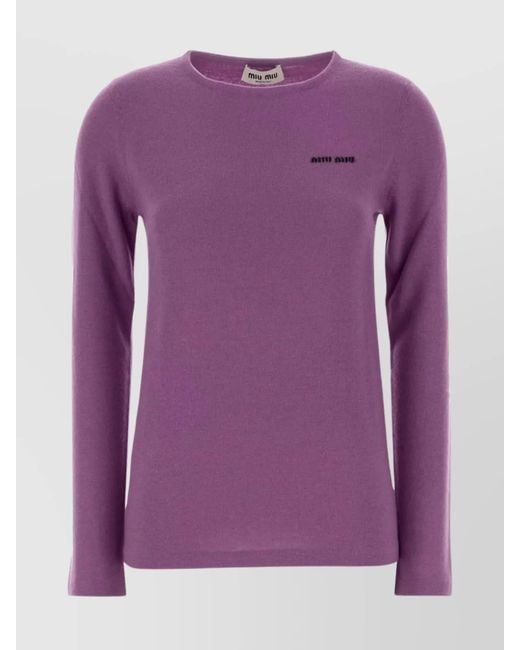Miu Miu Purple Silk Wool Jumper