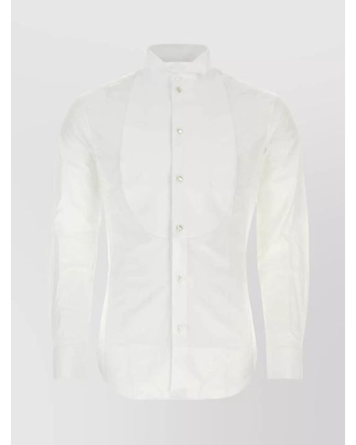 Giorgio Armani White Shirt Collared Buttoned Cuffs for men