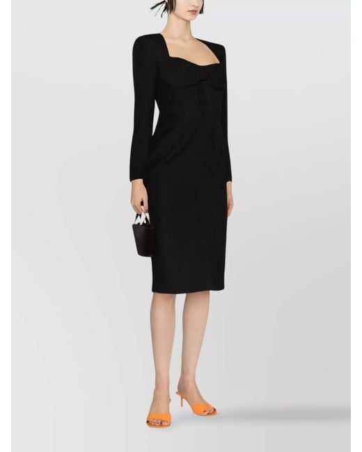 Roland Mouret Black Wool And Silk Blend Tube Dress Midi