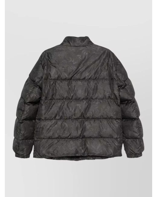 Etro Gray Paisley-Print Quilted Down Jacket for men