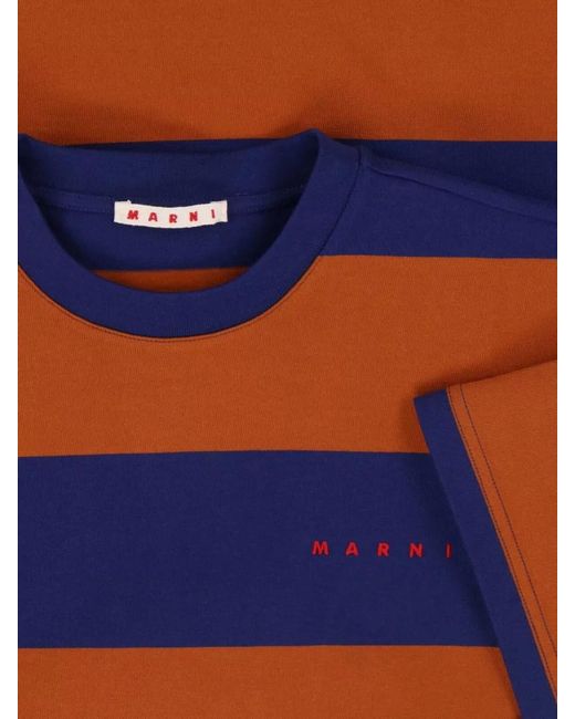 Marni Blue Striped T-Shirt for men