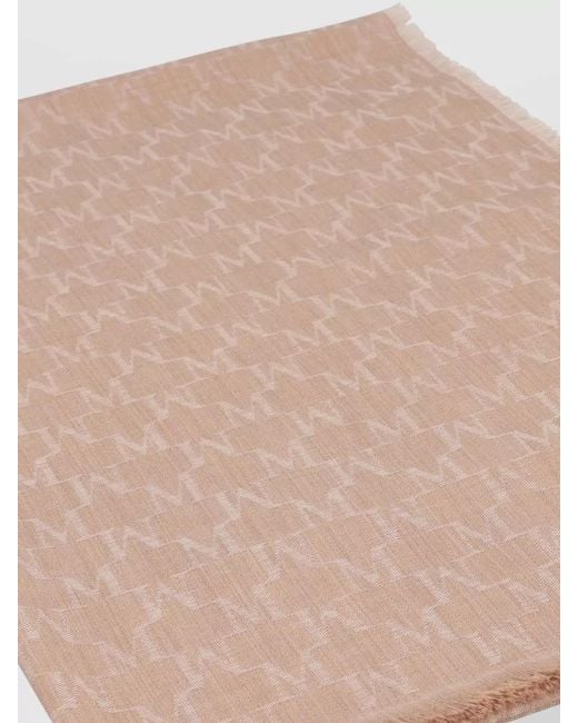 Max Mara Natural Magico Virgin Wool Stole Light Fringe