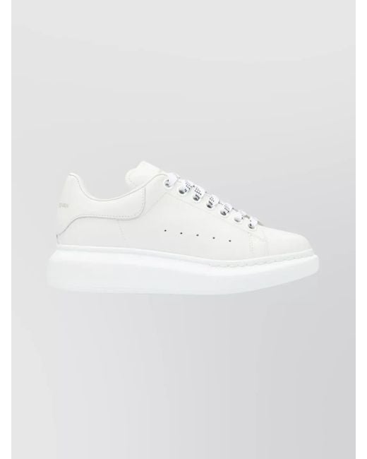 McQueen White Leather Low-Top Sneakers